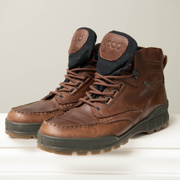 Men's ECCO Track 25 High Gore-Tex Brown Leather Hiking Boots Size 47 (US 12.5) - Picture 1 of 5
